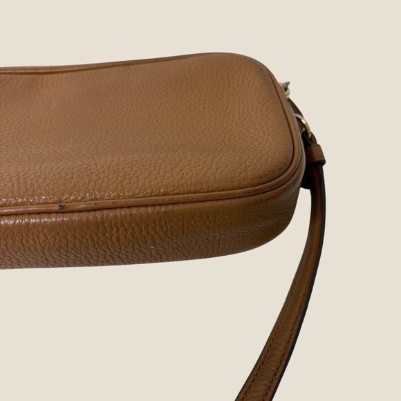 Coach F30259 Mini Brown Pebbled Leather Crossbody Double Pocket Purse With Adjus - Picture 9 of 12